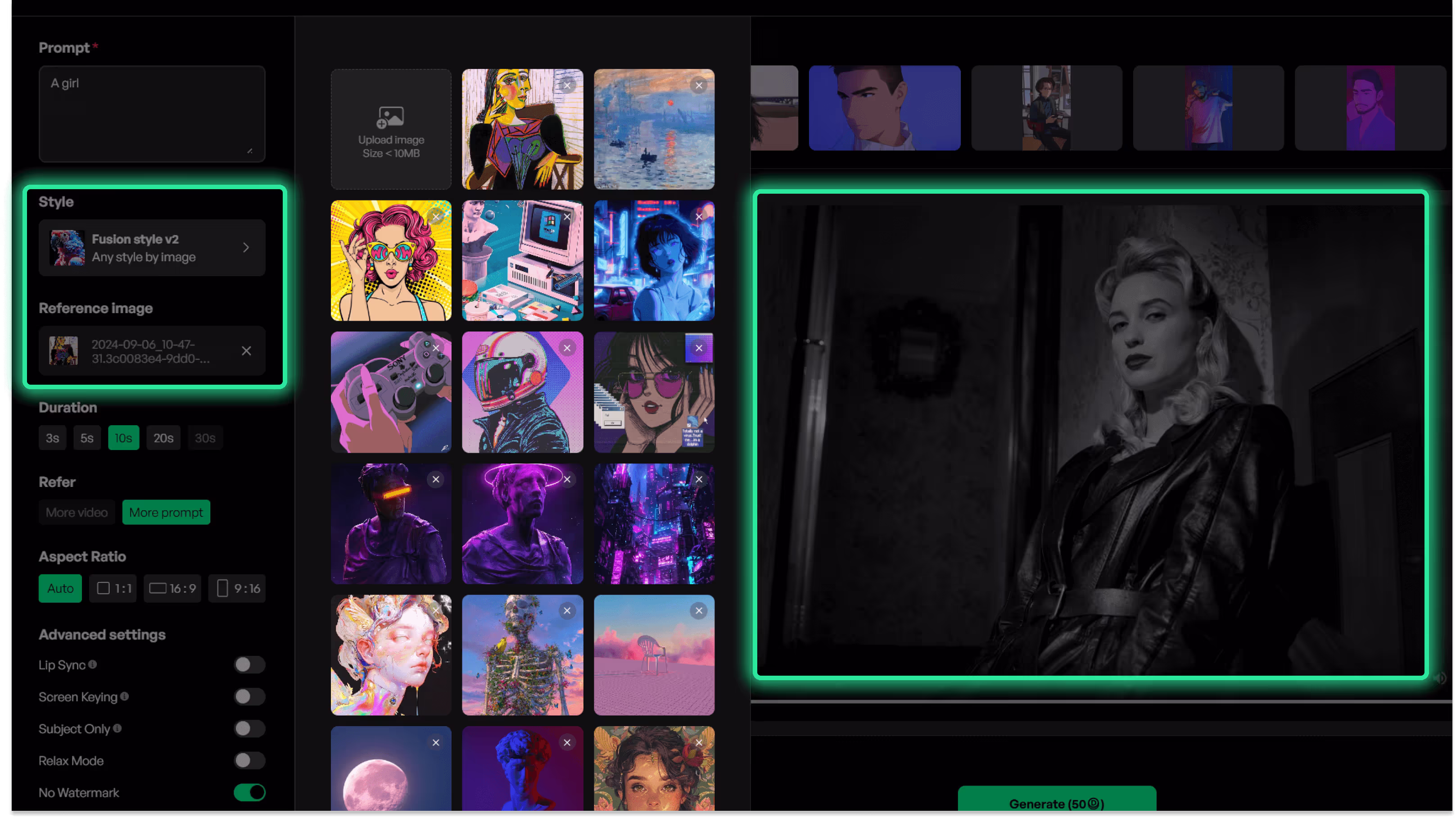 Step 1: Upload your base video and reference style image