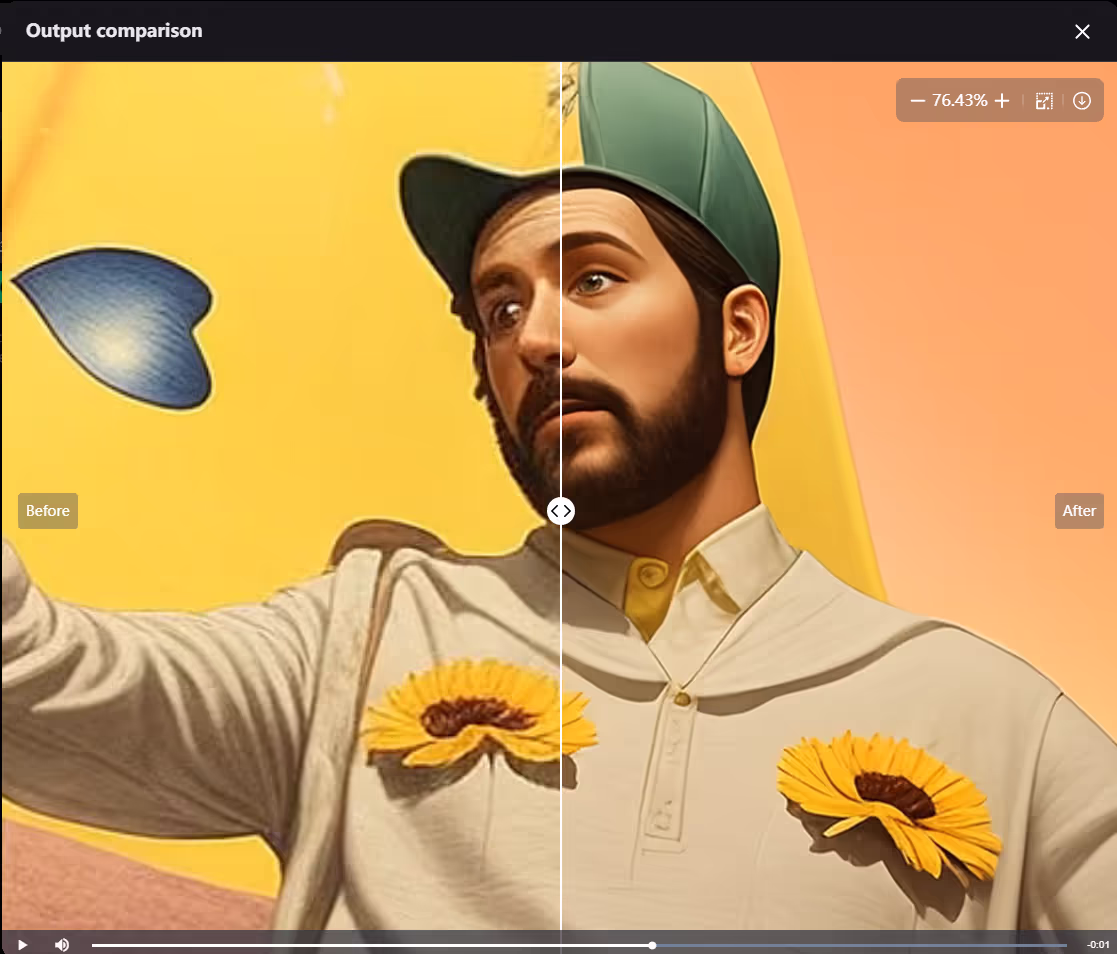 Seamless video upscaling workflow