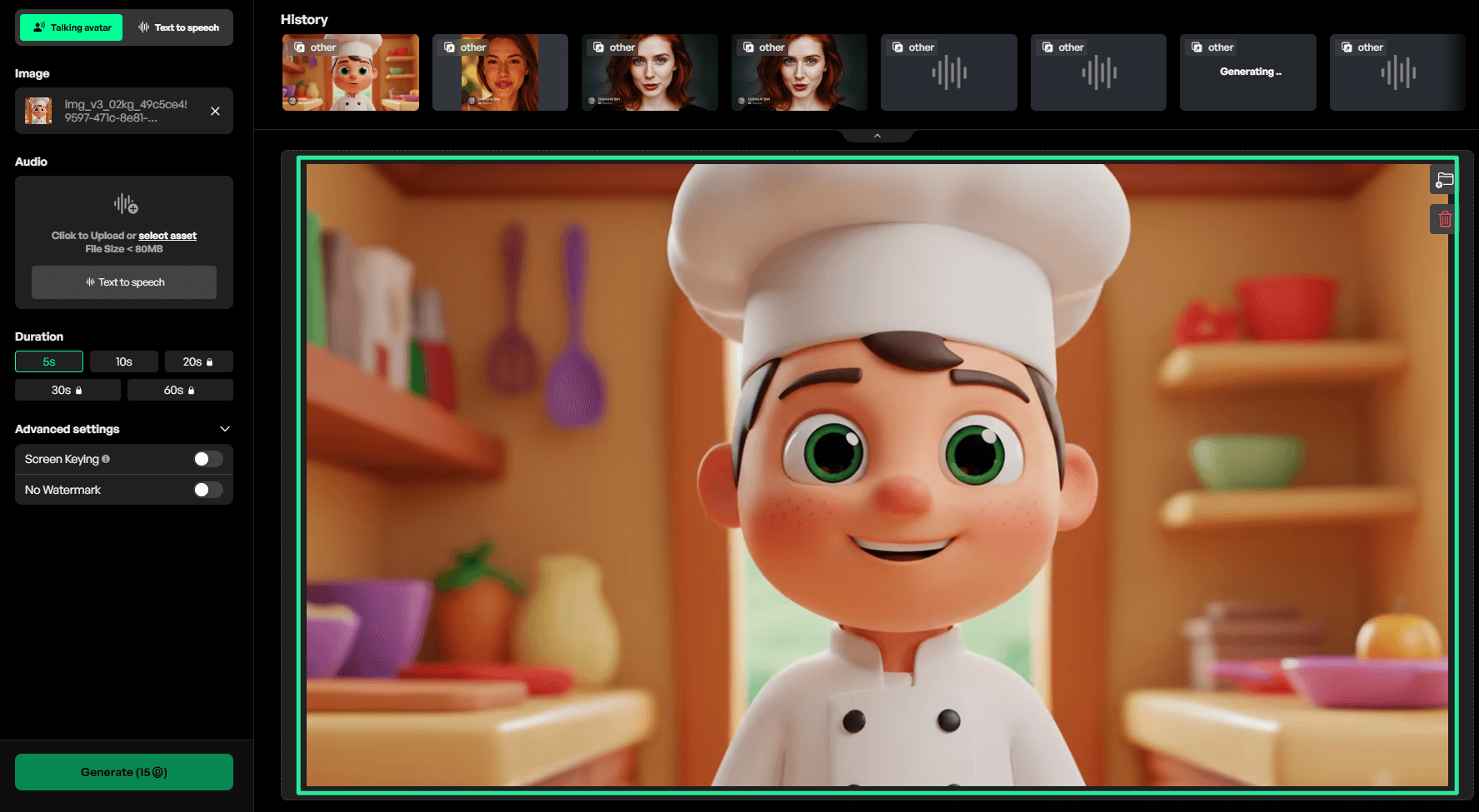 Upload a photo for a talking avatar
