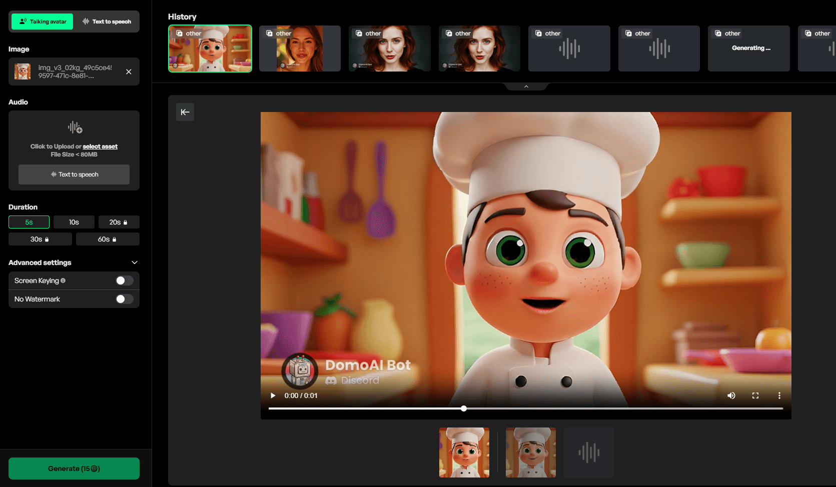 Generate and download a talking avatar