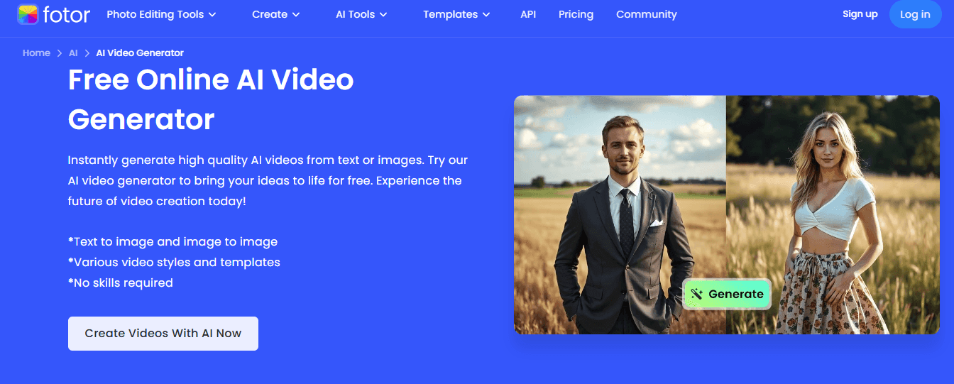 fotor ai - Best Text-to-Video AI Generator