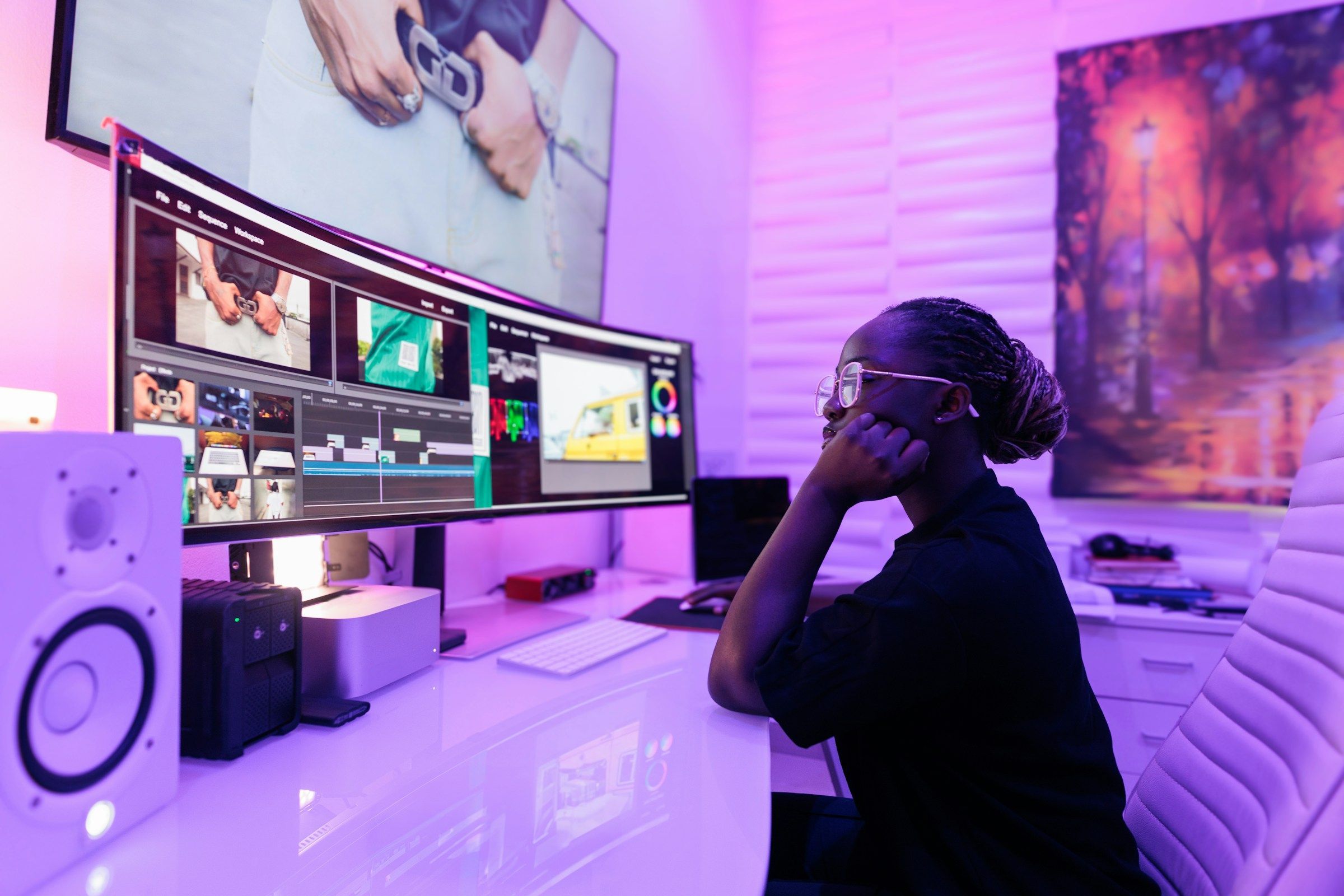 woman editing video - AI Tools for Video Editing