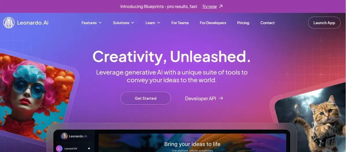 Leonardo.Ai Homepage