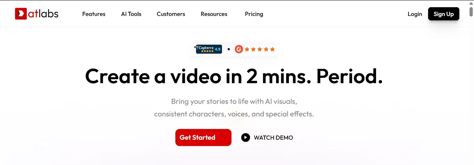 Atlabs AI Homepage