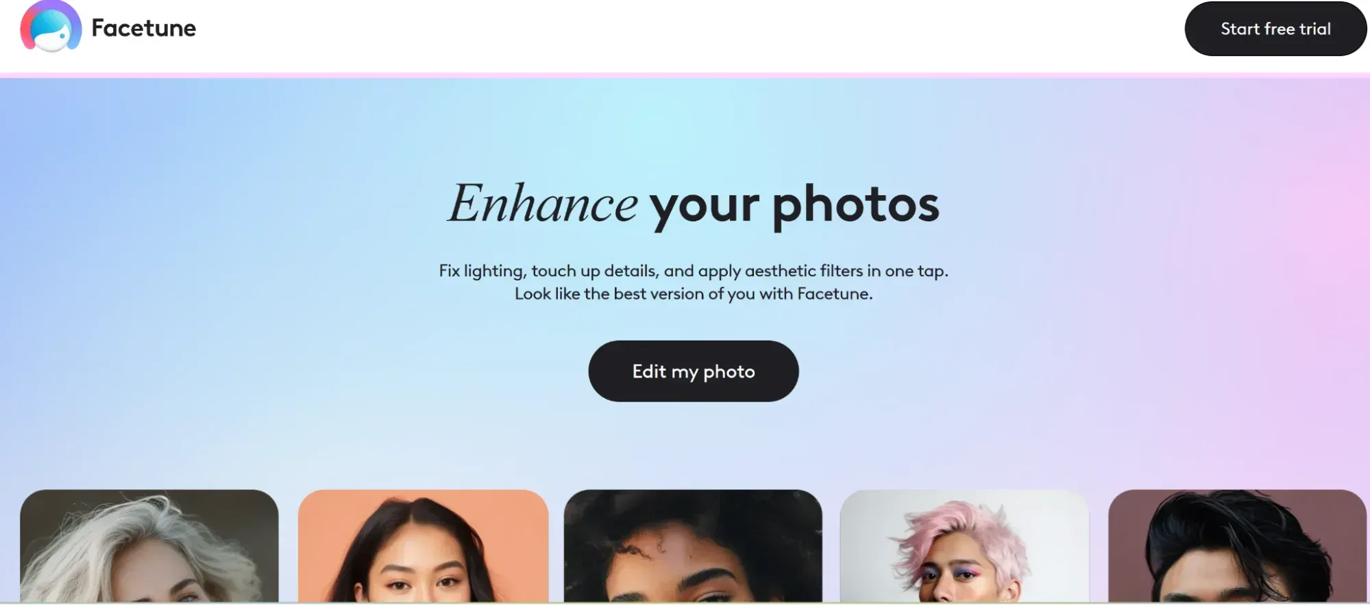 Facetune-Homepage