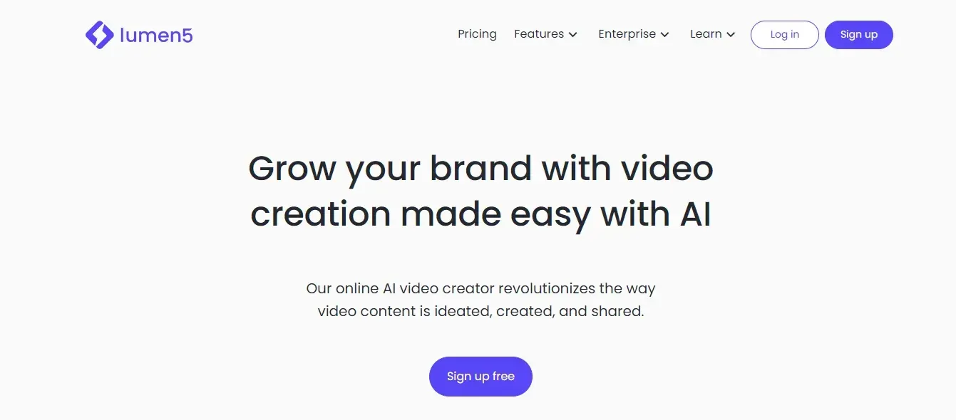 Lumen5 Homepage