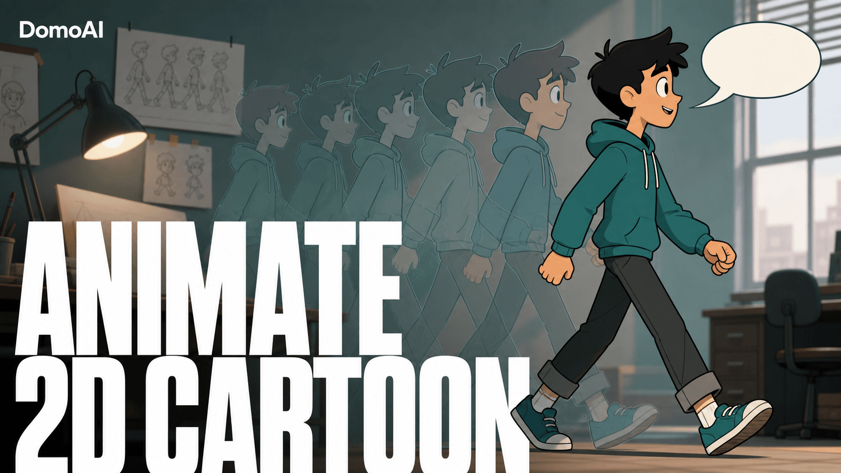 Animate a 2D Cartoon to Walk and Talk