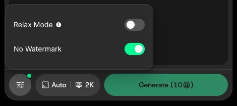 DomoAI Additional settings with the Relax Mode switch