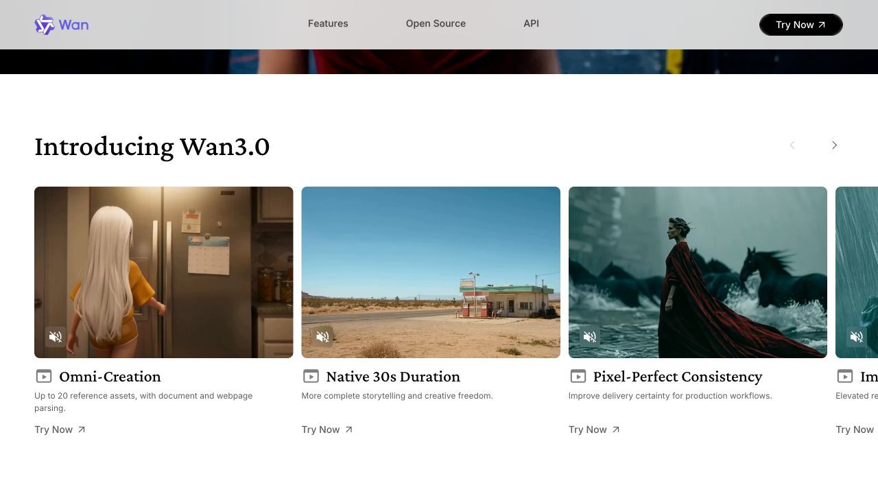 Wan 3.0 official website feature overview